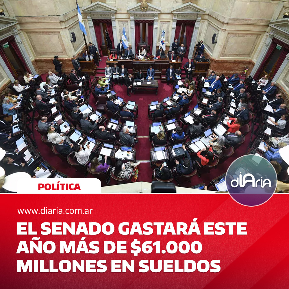 El Senado gastará este año más de $61.000 millones en sueldos