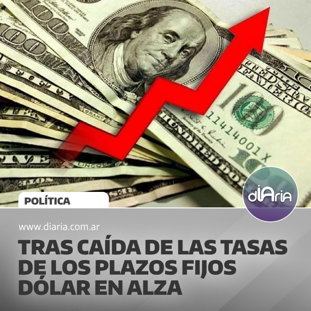 Tras caída de las tasas de los plazos fijos dólar en alza