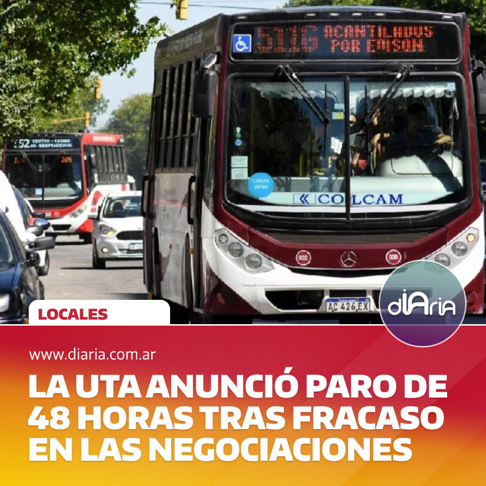 La UTA anunció paro de 48 horas tras fracaso en las negociaciones