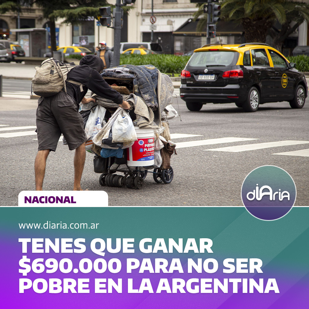 Tenes que ganar $690.000 para no ser pobre en la Argentina