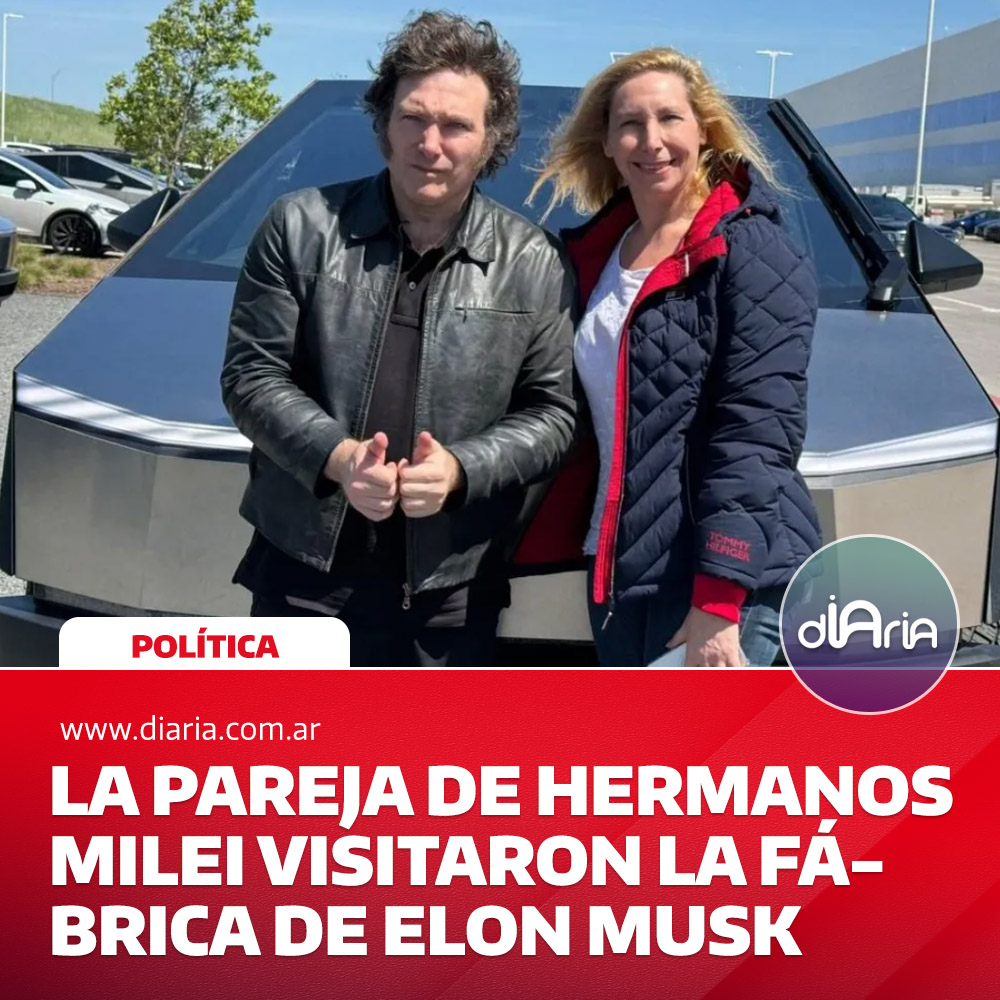 La pareja de hermanos Milei visitaron la fábrica de Elon Musk